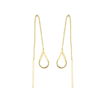 Σκουλαρίκια Κ9 χρυσά κρεμαστά