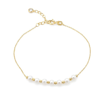 Βραχιόλι Κ9 χρυσό με μαργαριτάρια