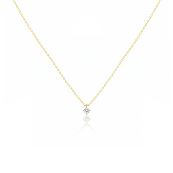 Κολιέ μονόπετρο Κ9 χρυσό με ζιργκόν