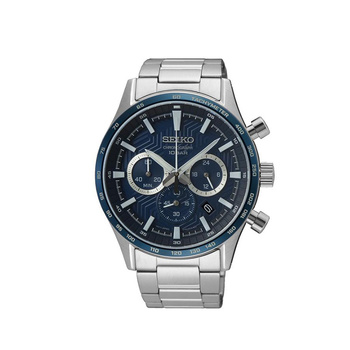 SEIKO Chronograph Blue Dial Steel Bracelet