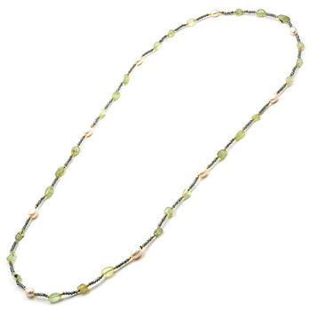 Κολιέ από ασήμι 925 με περίδοτο και μαργαριτάρια