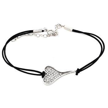 Βραχιόλι καρδιά από ασήμι 925