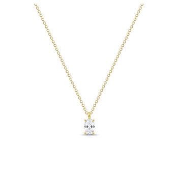Κολιέ Κ9 χρυσό με μονόπετρο ζιργκόν