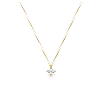 Κολιέ Κ9 χρυσό με μονόπετρο ζιργκόν