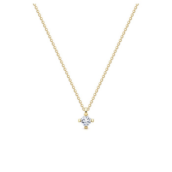 Κολιέ Κ9 χρυσό με μονόπετρο ζιργκόν