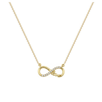 Κολιέ άπειρο Κ9 χρυσό με ζιργκόν