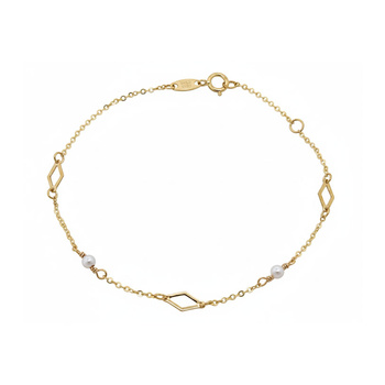 Βραχιόλι Κ9 χρυσό με μαργαριτάρια