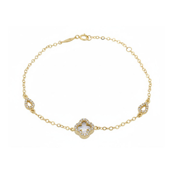 Βραχιόλι Κ9 χρυσό με φίλντισι και ζιργκόν