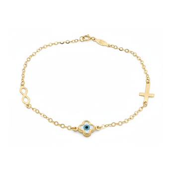 Βραχιόλι Κ9 χρυσό με μάτι