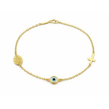 Βραχιόλι Κ9 χρυσό με μάτι