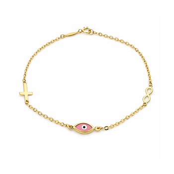 Βραχιόλι Κ9 χρυσό με μάτι