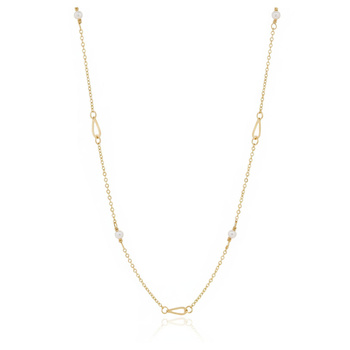 Κολιέ Κ9 χρυσό με μαργαριτάρι