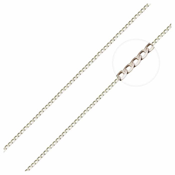 Αλυσίδα λαιμού «Κουρμέτ 2» Κ9 λευκόχρυση (55 cm)