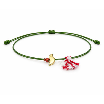 Βραχιόλι μαρτάκι με πουλάκι και φούντα