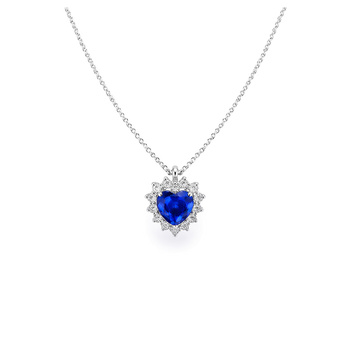 Κολιέ καρδιά Κ14 χρυσό με μπλε ζιργκόν