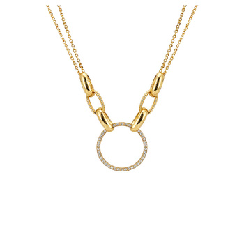 Κολιέ Κ9 χρυσό με ζιργκόν