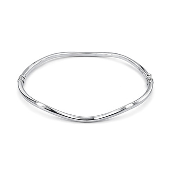 Βραχιόλι χειροπέδα Κ14 λευκόχρυσο