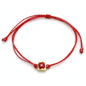 Βραχιόλι μαρτάκι με κόκκινο λουλούδι