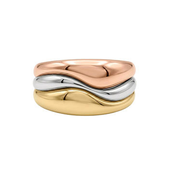 Δαχτυλίδι Κ14 χρυσό, λευκόχρυσο & ροζ χρυσό