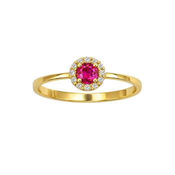 Δαχτυλίδι ροζέτα Κ14 χρυσό με ζιργκόν