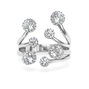 Δαχτυλίδι Κ14 λευκόχρυσο με ζιργκόν