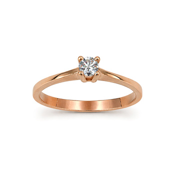 Δαχτυλίδι Κ9 ροζ χρυσό με ζιργκόν