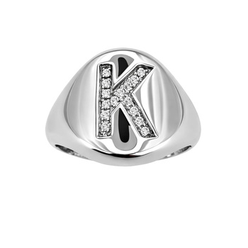 Δαχτυλίδι σεβαλιέ Κ14 λευκόχρυσο 