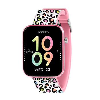 Tikkers Kids Series 13 Smart Pink Leopard Strap Watch