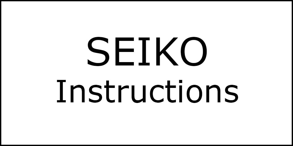 Seiko Watches Instructions